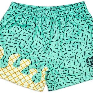 Ice Cream pattern- mint green baseball lifestyle shorts for boys